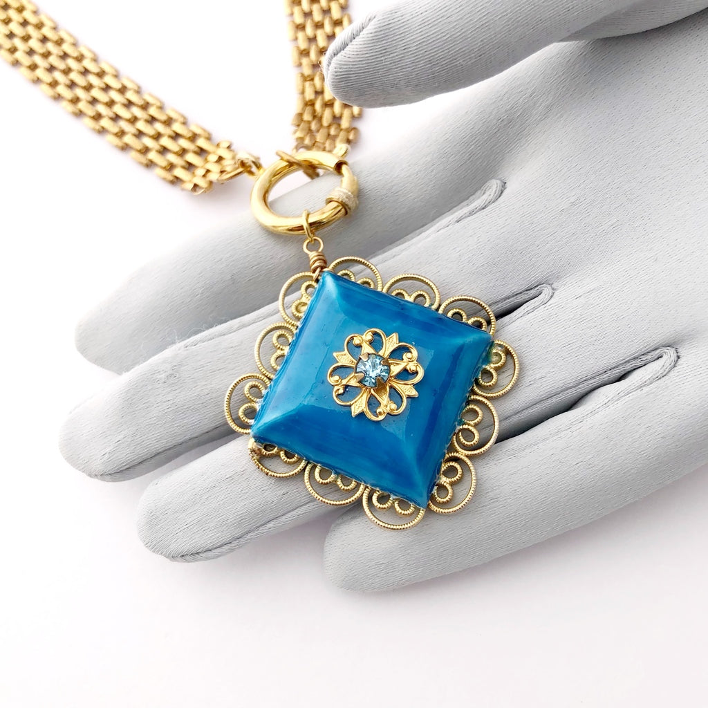 Azurea - reimagined vintage necklace