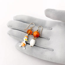 Load image into Gallery viewer, Vintage orange Easter chick earrings
