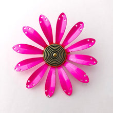 Load image into Gallery viewer, Vintage Hot Pink Daisy Brooch
